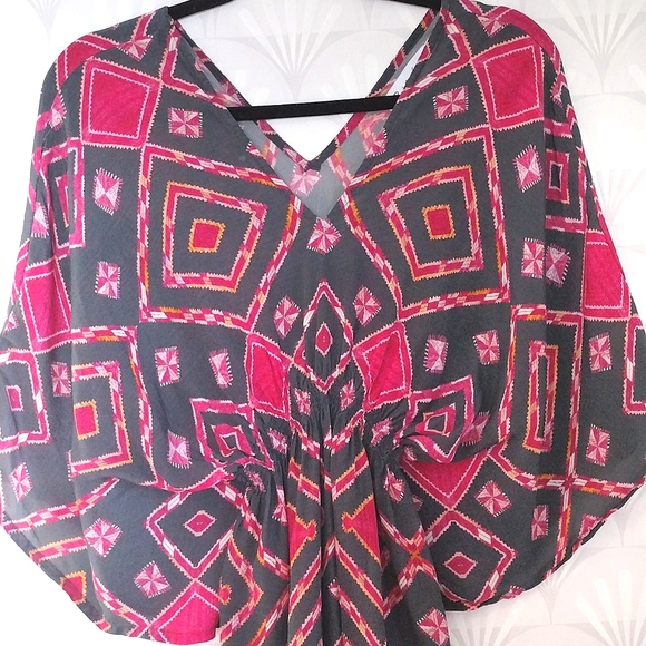 RUJUTA SHETH 🔸 ANTHROPOLOGIE Geometric Print Caftan Dress - Picture 4 of 5